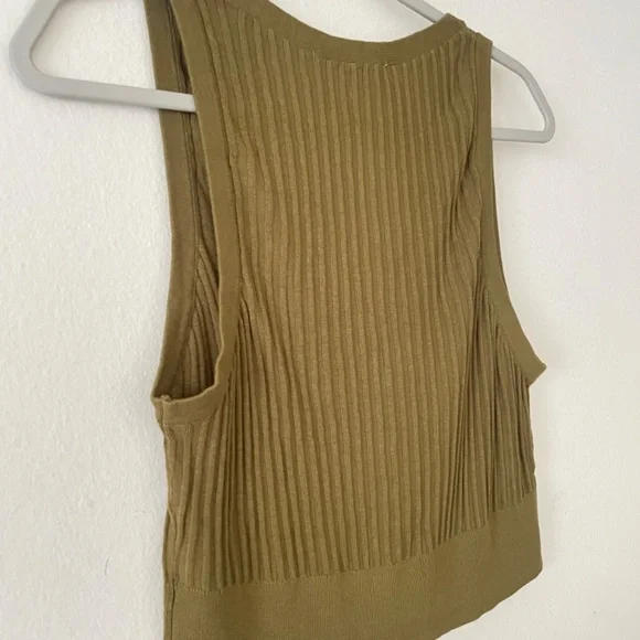 Free People Seascape Sweater Vest tank green Size M - Picture 9 of 11